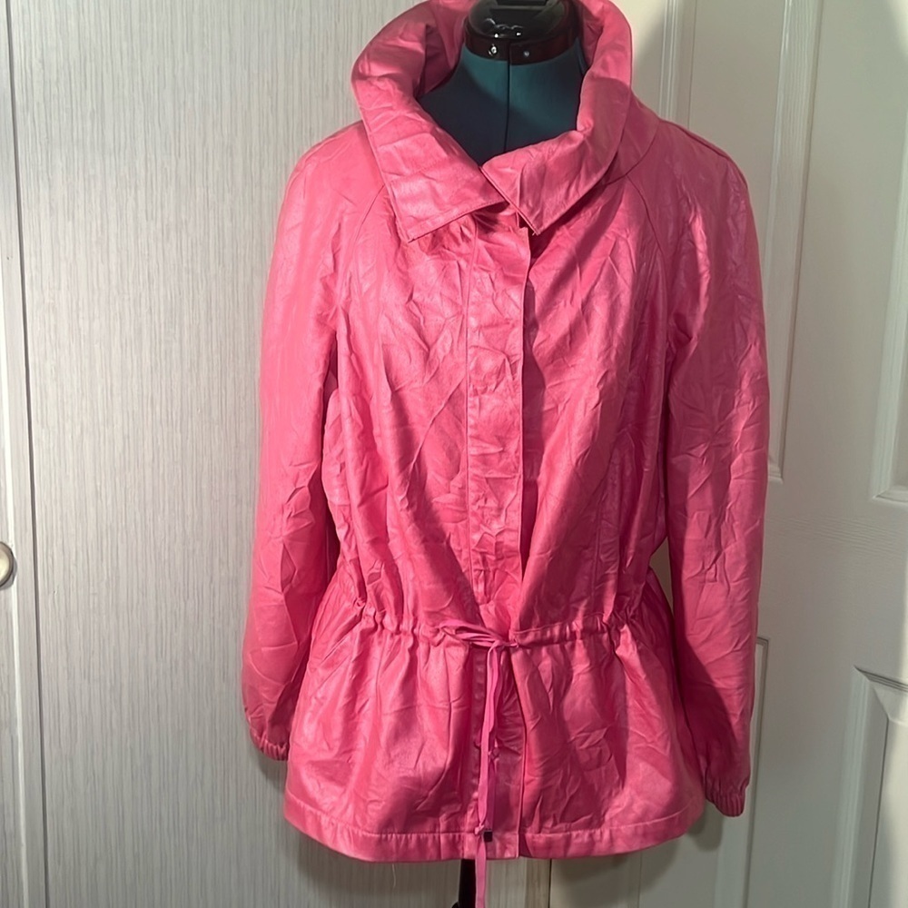 Additions by Chico's Pink Utility Crinkle Jacket Top (238T)